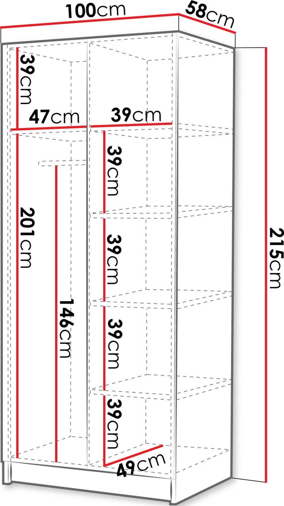 Гардероб Bono II 2-врати-Leuko-Mauro
