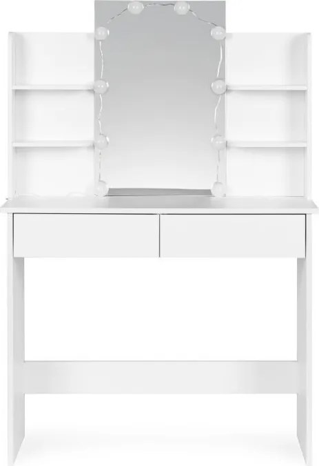 Козметична тоалетка с огледало и LED осветление, ModernHome, 3 нюанса светлина, 90x40x135см