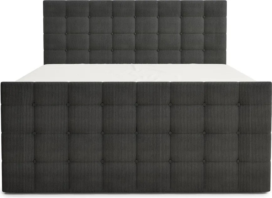 Антрацитно боксспринг легло 160x200 cm с място за съхранение Tasca – Maison de Rêve