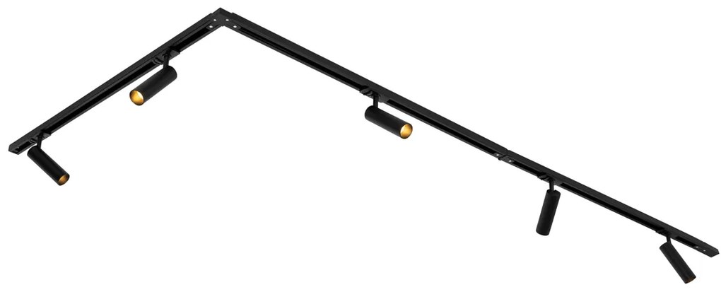 Модерна релсова осветителна система с 5 прожектора черна 1-фазна GU10 35mm - Iconic Jeana Luxe