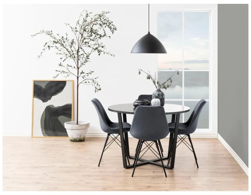 Черно-сив трапезен стол Eris - Actona