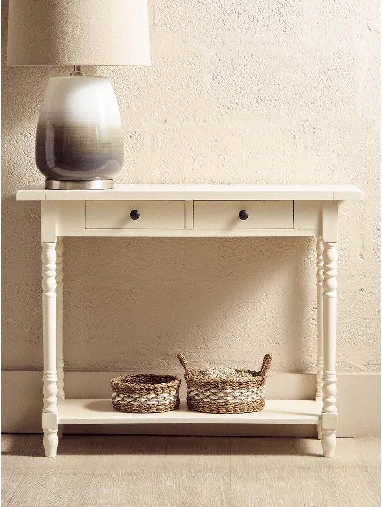 Конзолна маса от масивен бор в цвят слонова кост 35x96 cm Heritage – Premier Housewares