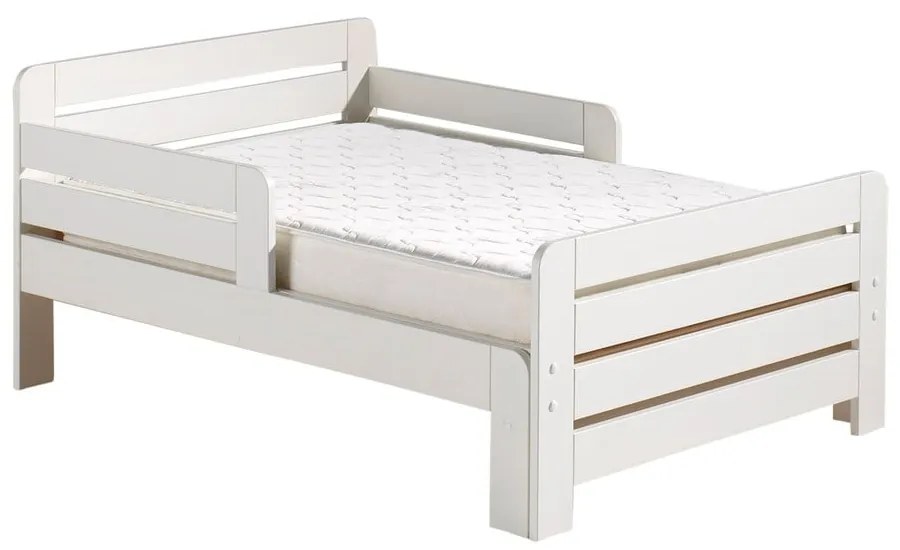 Бяло за подрастващи детско легло от масивен бор с включена подматрачна рамка Jumper – Vipack