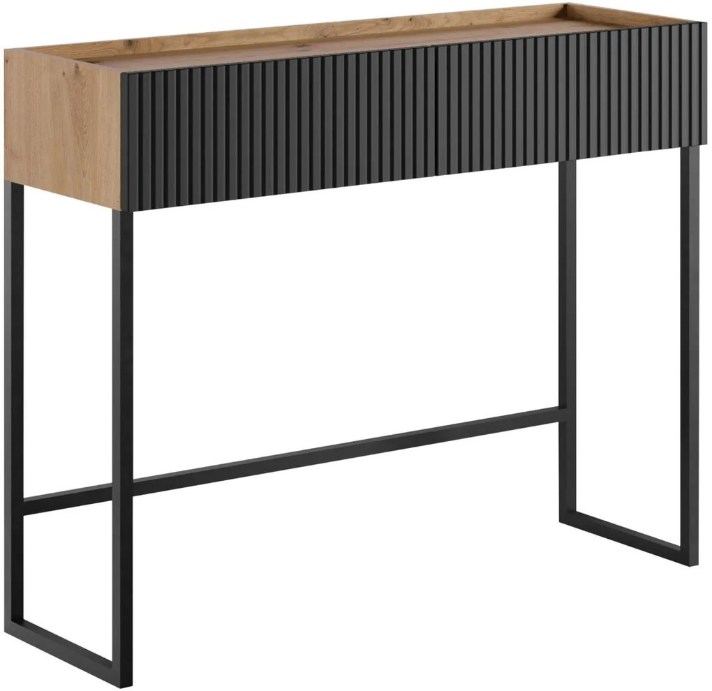 Тоалетка Como-Естествено дърво-Черен