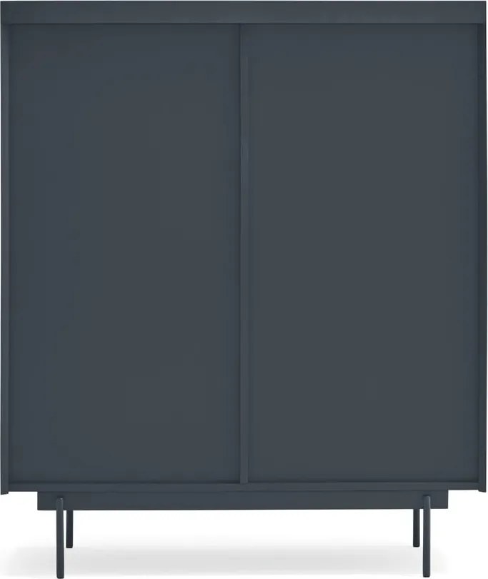 Висок скрин с чекмеджета в антрацит и естествен дъб 100x120 cm Otto - Teulat