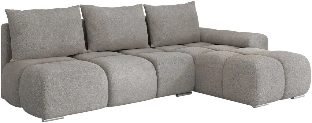 Ъглов диван Bestii-Сив-Десен