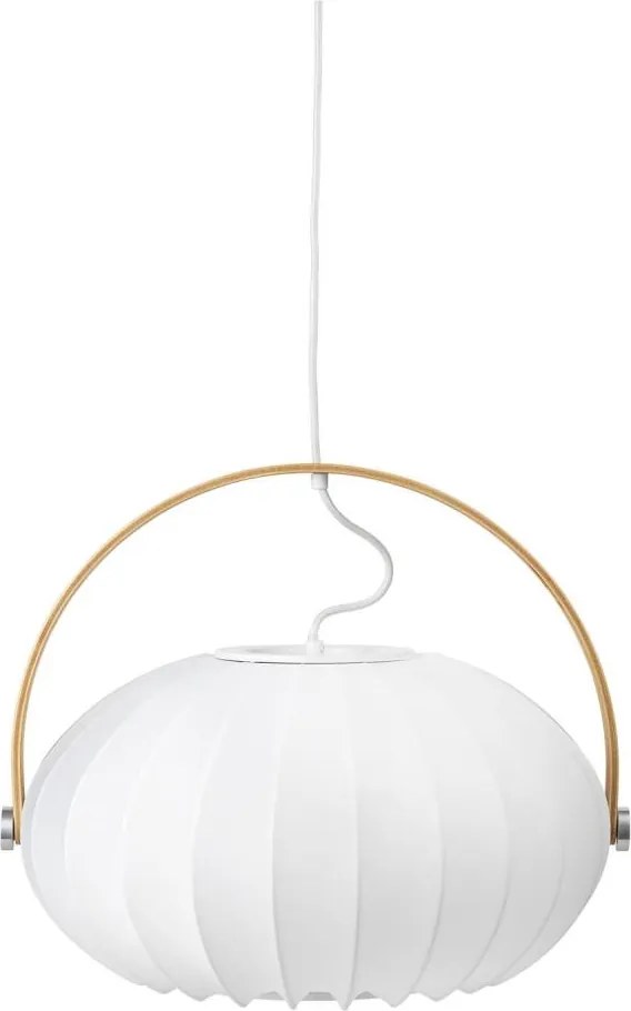 Halo Design 746347 - Висяща лампа на кабел DC 1xE27/40W/230V Ø 40 см бяла/дъб