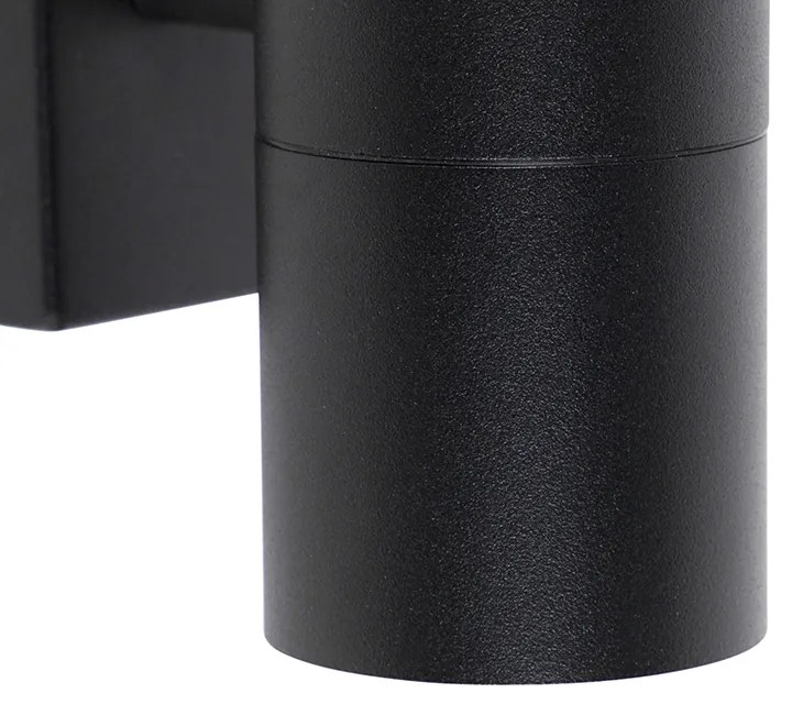 Интелигентна външна стенна лампа черна вкл. WiFi GU10 IP44 - Solo