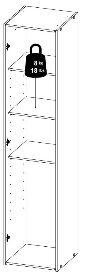 Бял гардероб 39x175 cm Space – Tvilum