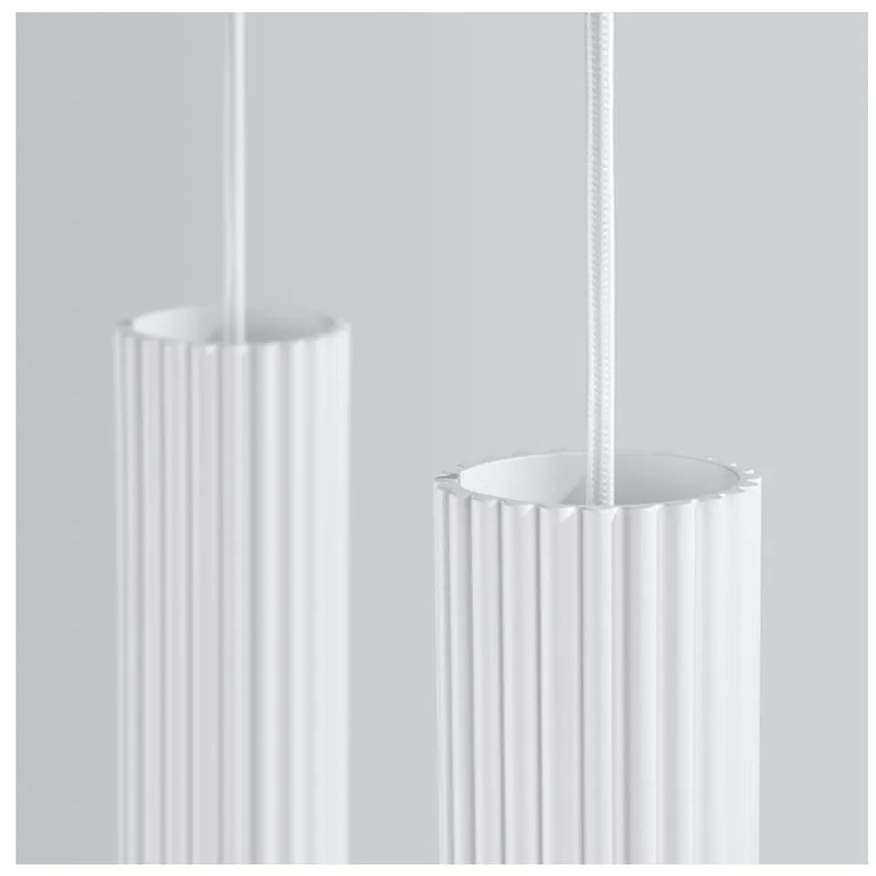 Бяло висящо осветително тяло Gleam – Sollux