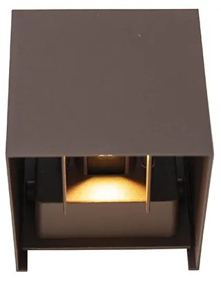 Външна стенна лампа ръждиво кафява с LED 2-светлина IP54 - Edwin