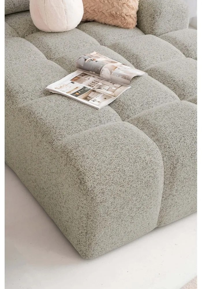 Светлокафяв разтегателен модулен ъглов диван с място за съхранение (десен ъгъл) Lulu – Miuform