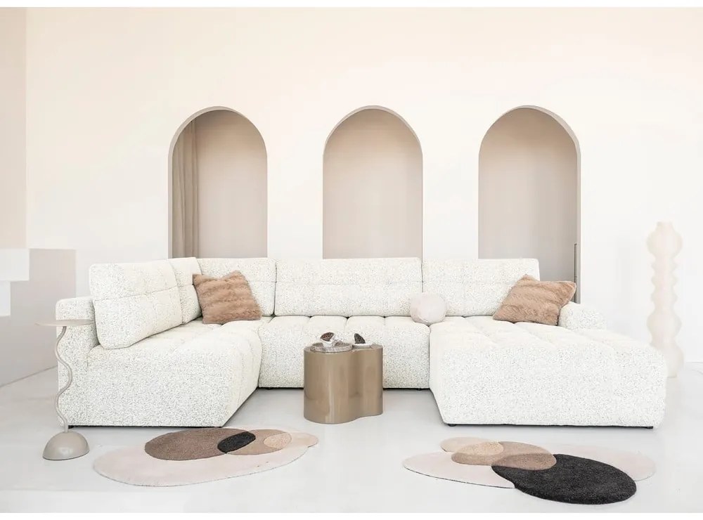 Кремав разтегателен модулен ъглов диван с място за съхранение (ляв ъгъл) Lulu – Miuform