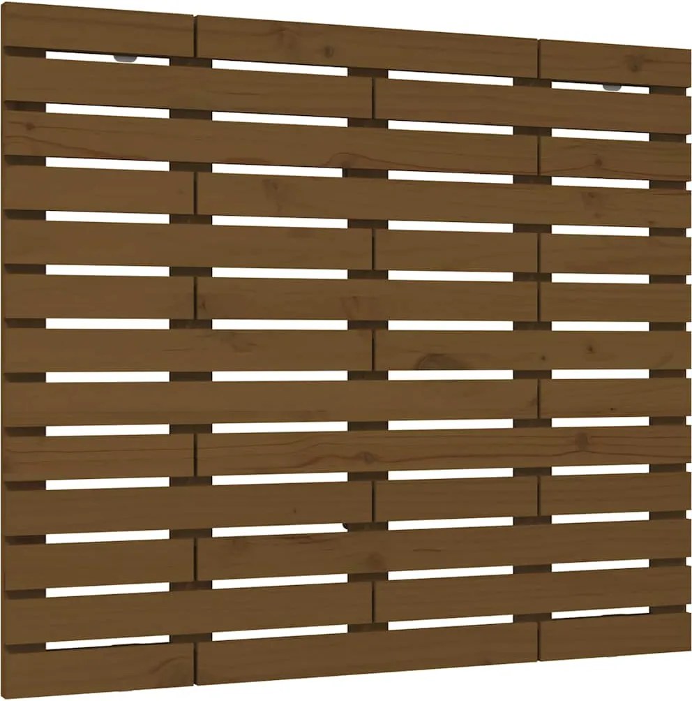 824676 vidaXL Стенна табла за спалня, меденокафява, 96x3x91,5 см, бор масив