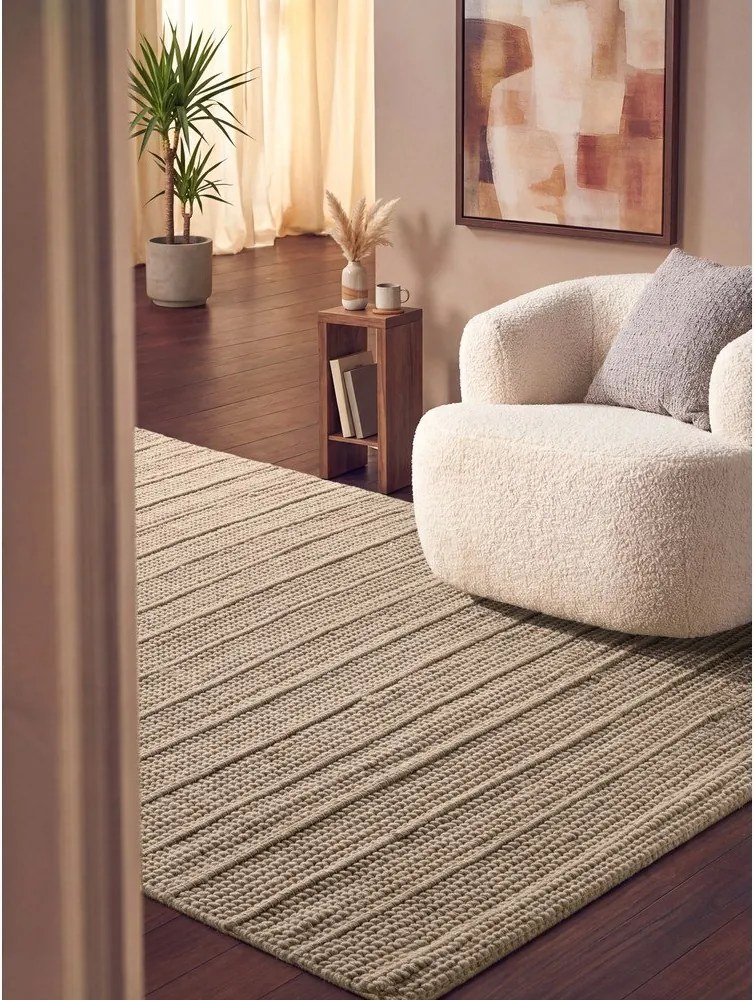 Бежов ръчно изработен вълнен килим 160x230 cm Camden Parker – Ted Baker