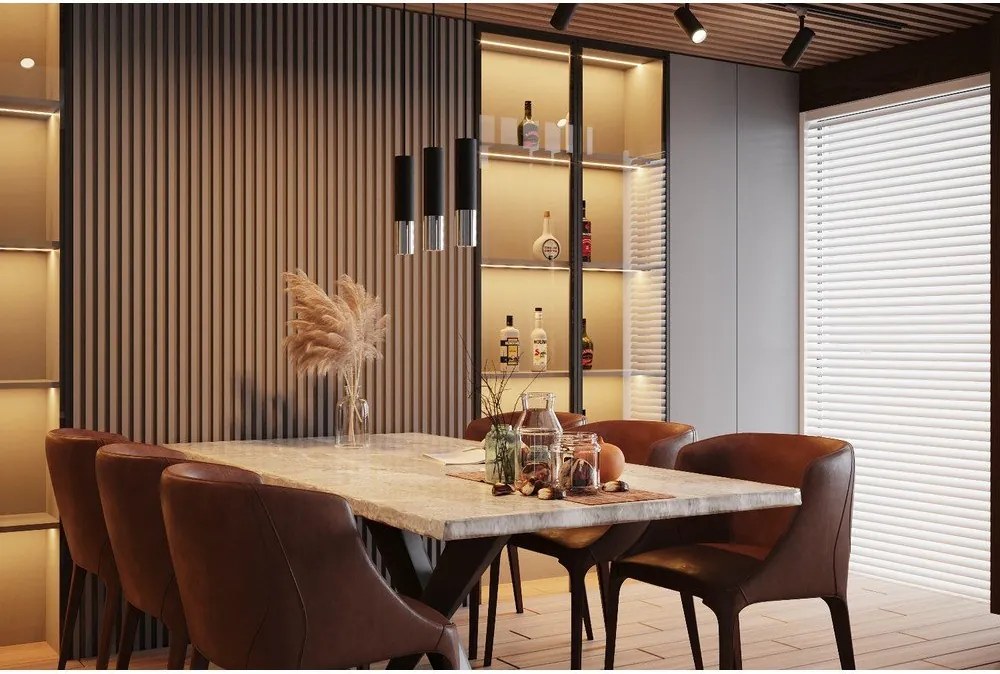 Черно/сребристo метално осветително тяло за таван ø 6 cm Longbot – Sollux