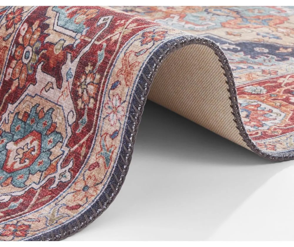 Тъмно синьо-червен мокет , 80 x 200 cm Sylla - Nouristan