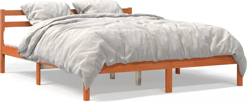 844148 vidaXL Рамка за легло без матрак, восъчнокафяв, 180x200 см, бор масив