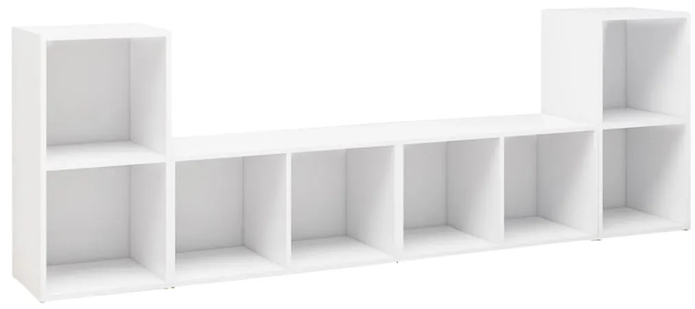3079970 vidaXL ТВ шкафове, 4 бр, бeли, 72x35x36,5 см, инженерно дърво