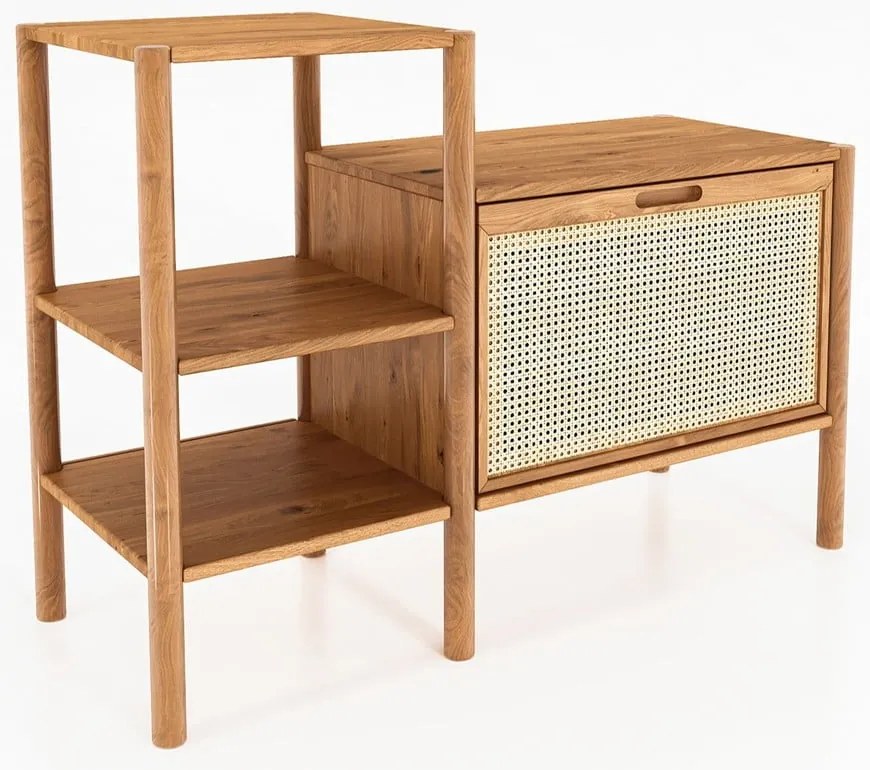 Етажерка за книги от дъбова дървесина в естествен цвят 115x86 cm Pola - The Beds