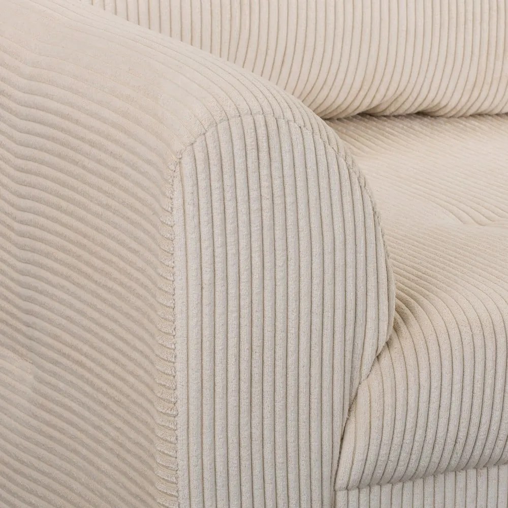 Кремав ъглов диван от велур (десен ъгъл) Ariella - Ropez