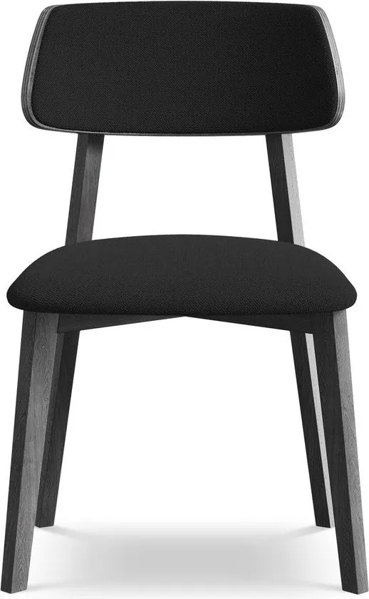 Черен трапезен стол от масивна дървесина Niu – Makamii