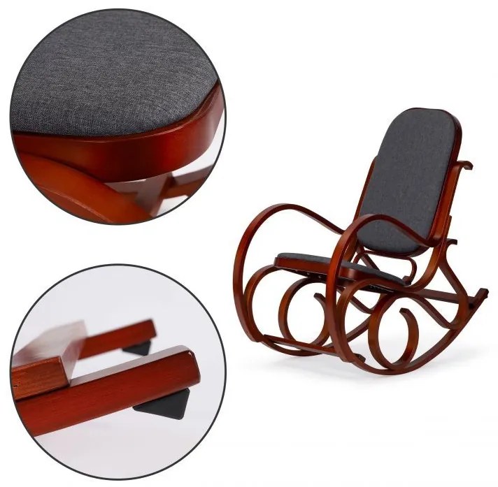 Класически дървен люлеещ се стол Relax