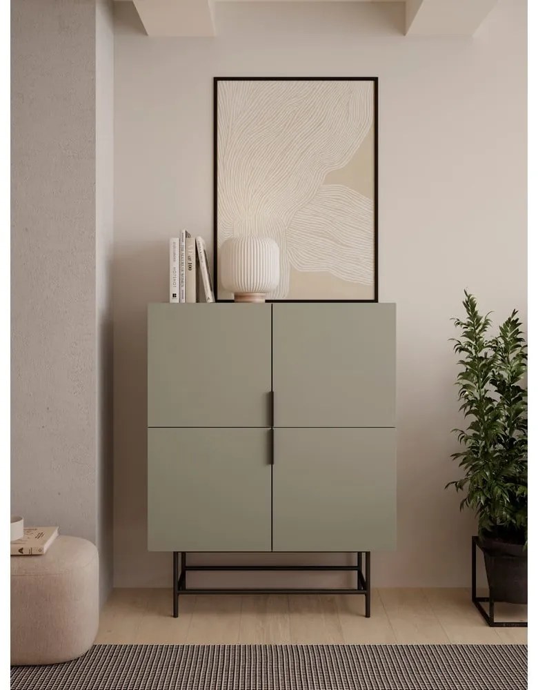 Зелено-сиво шкафче 100x128 cm Eldia – Marckeric