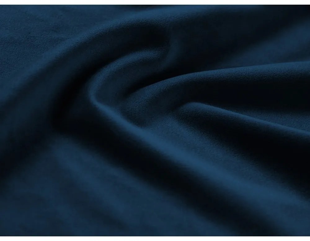 Син кадифен разтегателен ъглов диван с място за съхранение (десен ъгъл) Kyoto – Cosmopolitan Design