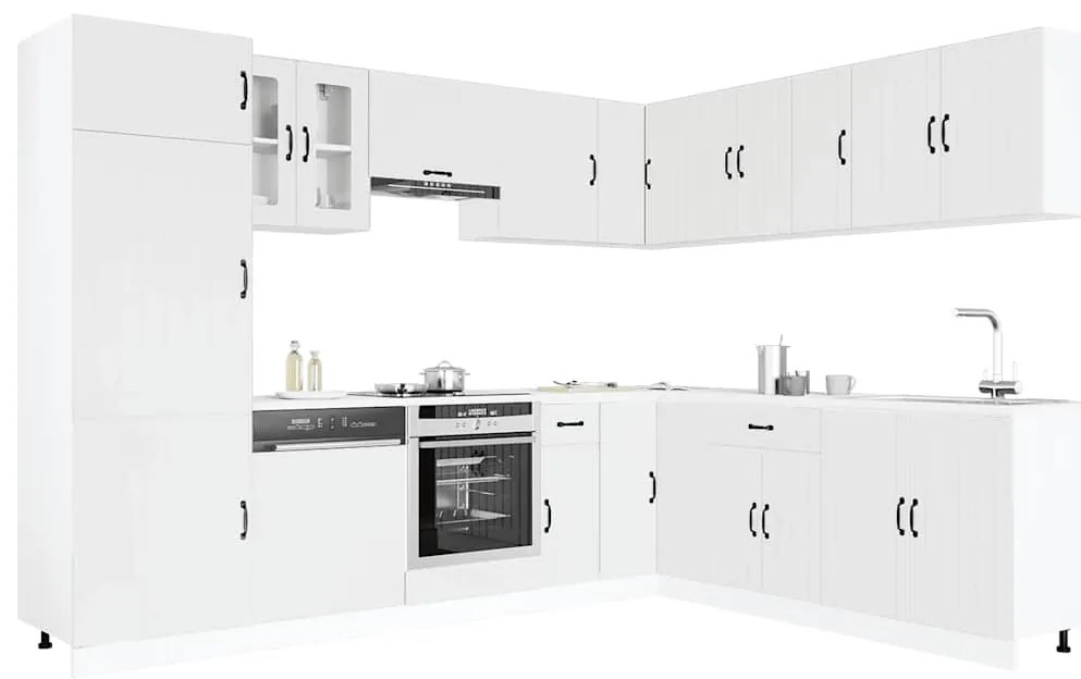 3314981 vidaXL Комплект кухненски шкафове от 14 части Lucca, инженерно дърво