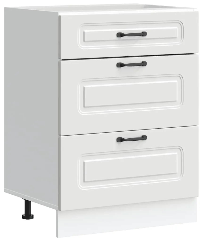 854279 vidaXL Кухненски шкаф, "Kalmar", бял, инженерно дърво