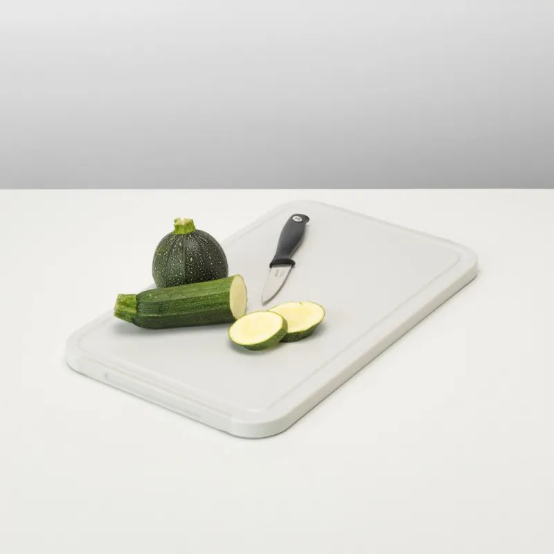 Дъска за рязане и сервиране Brabantia Tasty+ 1003308, 40x25 см, Нехлъзгаща се, Лесна за почистване, Светлосив