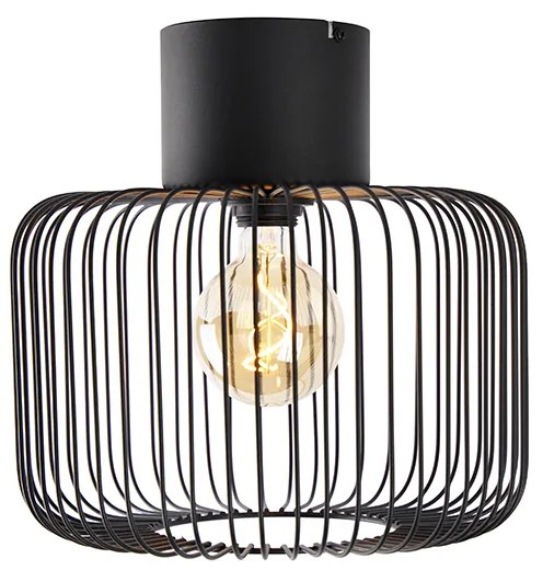 Дизайнерска таванна лампа черна тел 31,5 см - Baya