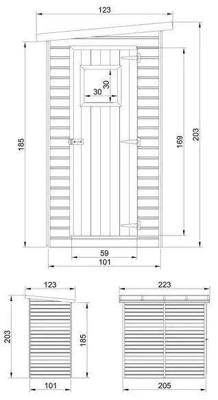 Барака за инструменти - 101 x 205 см – 2 м2