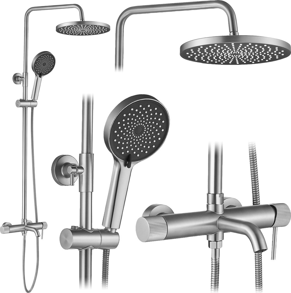 Комплект за душ Rea Lungo Stripe Brush Nickel