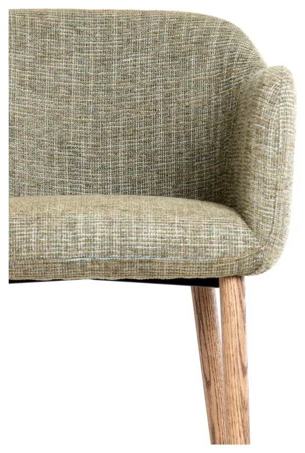 Светлозелени тапицирани трапезни столове в комплект с подлакътници 2 бр. Blaine – Light & Living