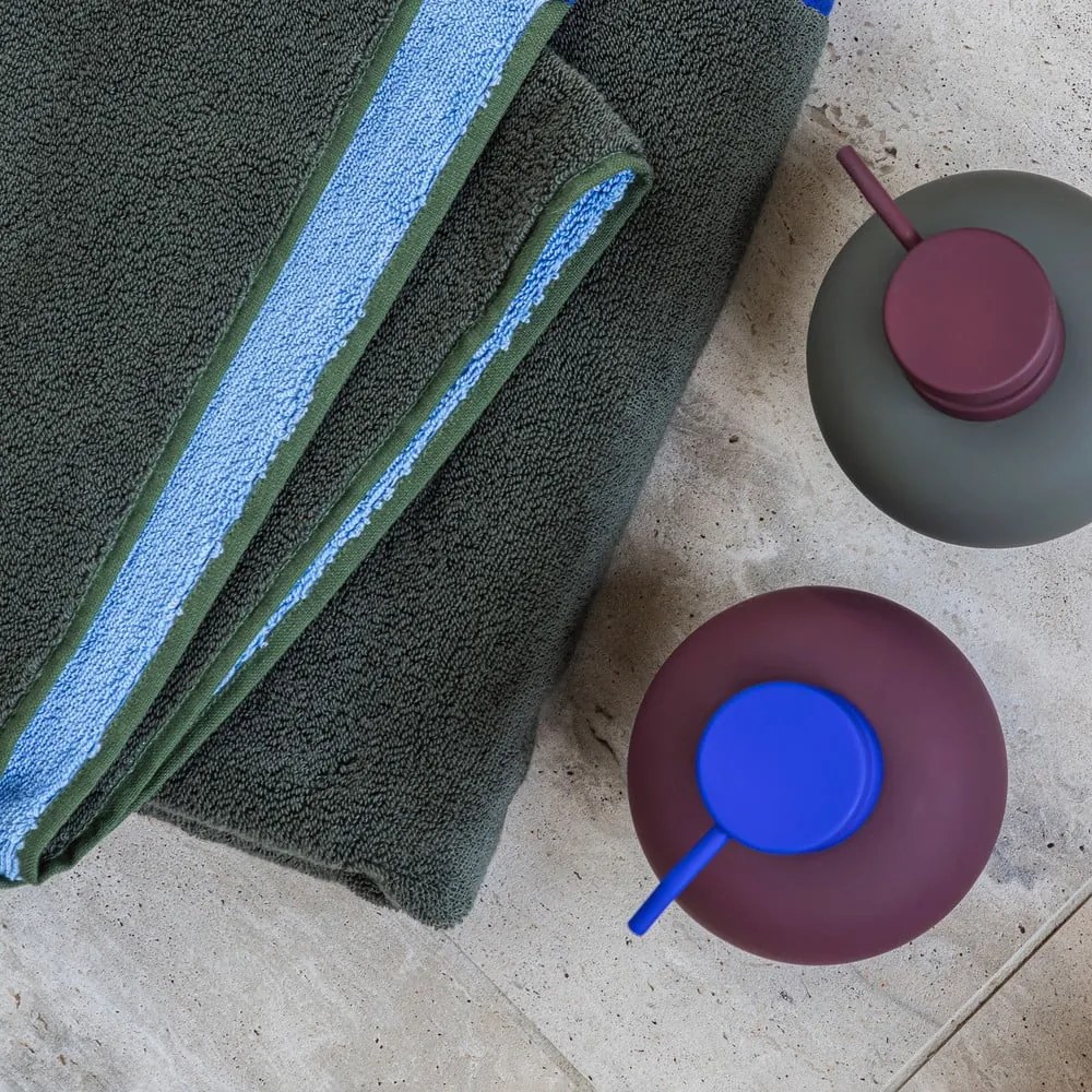 Тъмнозелени/сини кърпи в комплект от 2 бр. от органичен памук от тери 40x55 cm Soft – Mette Ditmer Denmark