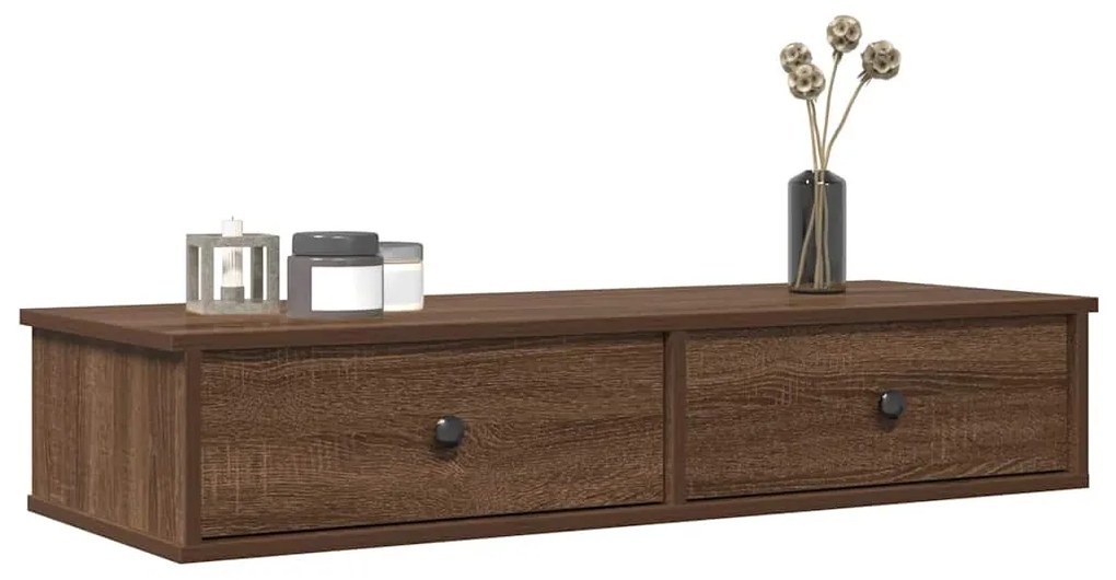 859965 vidaXL Стенен рафт с чекмеджета 100x37,5x19 см инженерно дърво