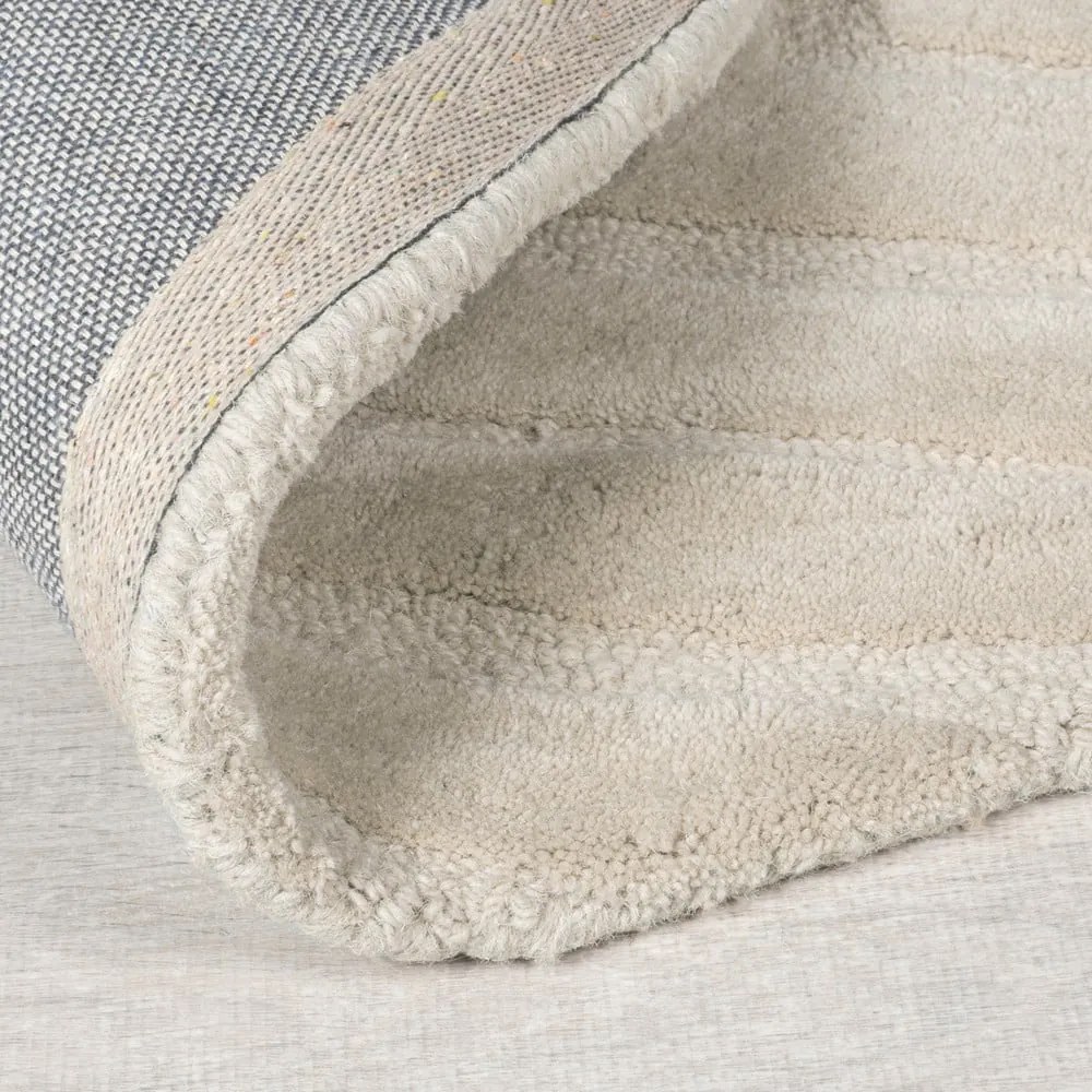 Кремав ръчно изработен вълнен кръгъл килим ø 160 cm Mesmerise Natural – Flair Rugs