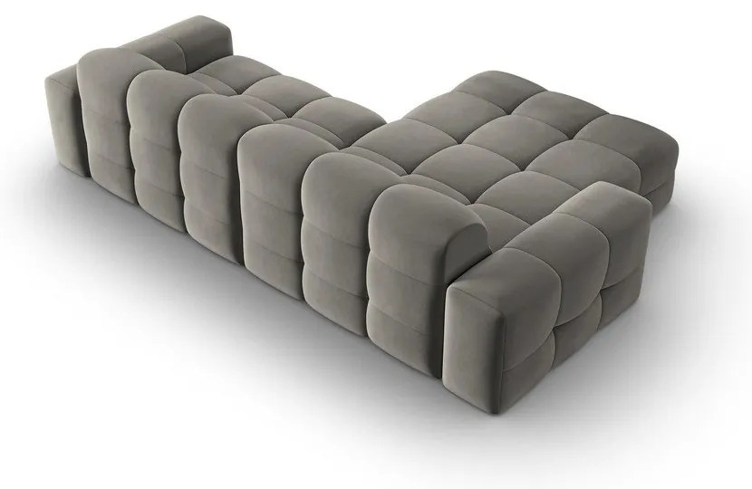 Ъглов диван от сиво кадифе (ляв ъгъл) Kendal - Micadoni Home