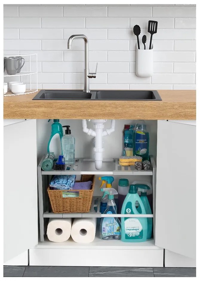 Разширяващ се рафт за шкаф под мивката с регулируема ширина - Compactor
