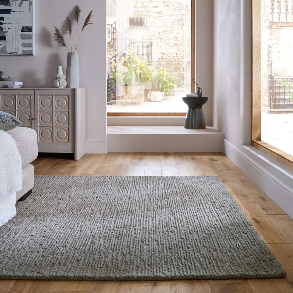 Сив ръчно изработен вълнен килим 160x230 cm Harris Boucle – Flair Rugs
