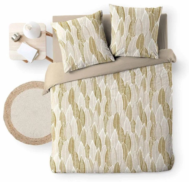 Двойно удължено спално бельо от микрофибър в цвят жълта охра 240x220 cm Kim – douceur d'intérieur