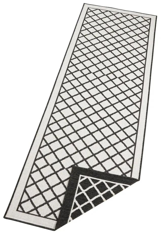 Черно-кремав килим за открито , 80 x 250 cm Sydney - NORTHRUGS