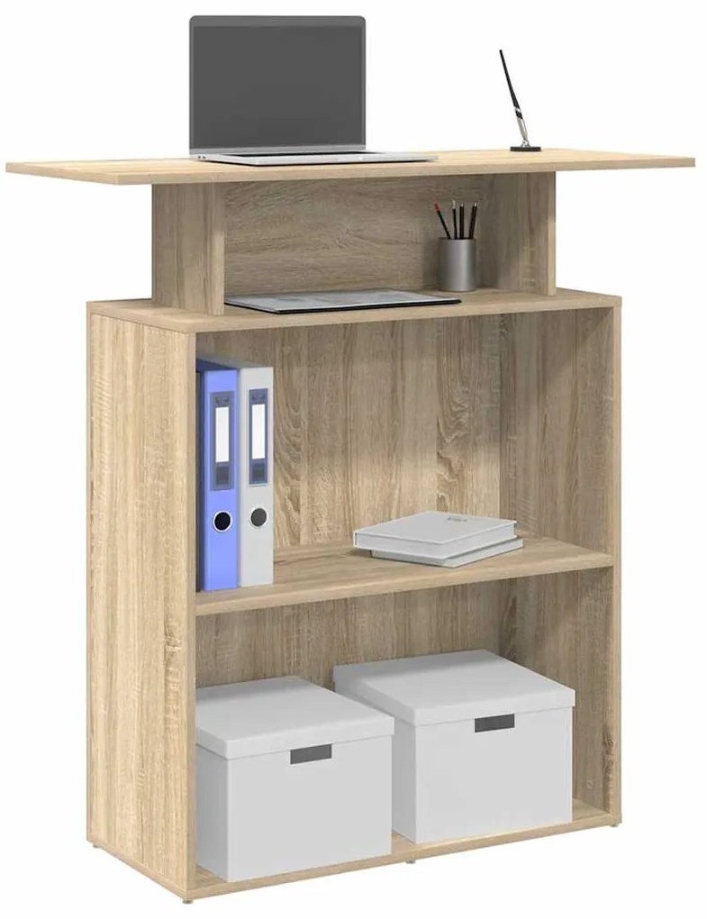 859053 vidaXL Рецепционно бюро, дъб сонома, 100x40x104 см, инженерно дърво