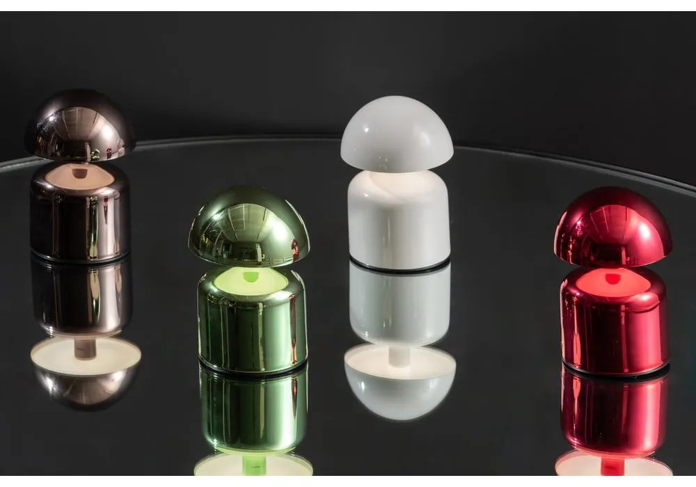 Бяла LED настолна лампа с метален абажур (височина 14 cm) Impetu – Leitmotiv