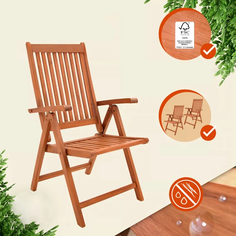 Сгъваеми градински столове VANAMO - комплект от 2