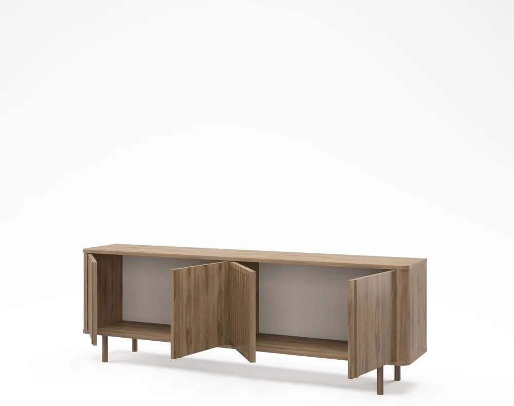 Маса за телевизор от дъбов декор в естествен цвят 180x60,5x35 cm Salma – Marckeric