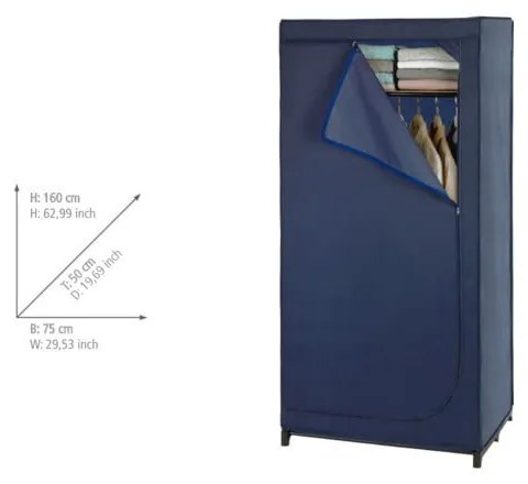 Гардероб от син плат 75x160 cm Business - Wenko