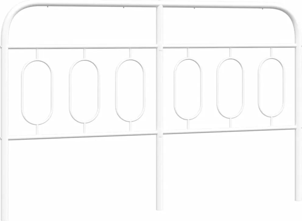 377198 vidaXL Метална резервна табла за легло, бяла, 137 см